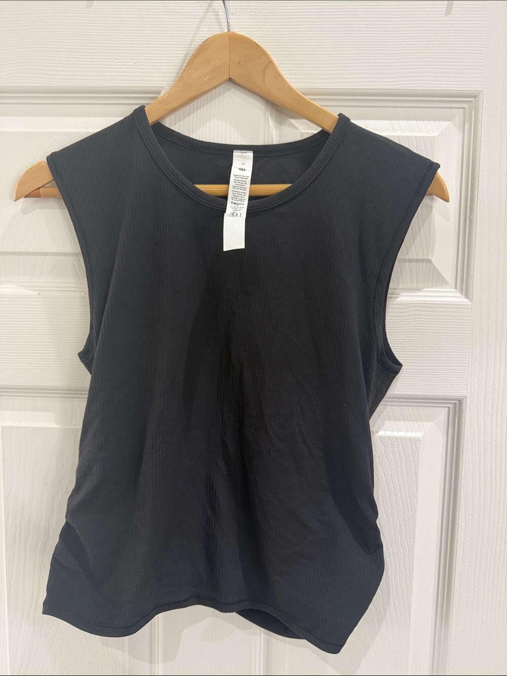 lululemon athletica all it takes twist back tank Black Ribbed Crewneck Tank
